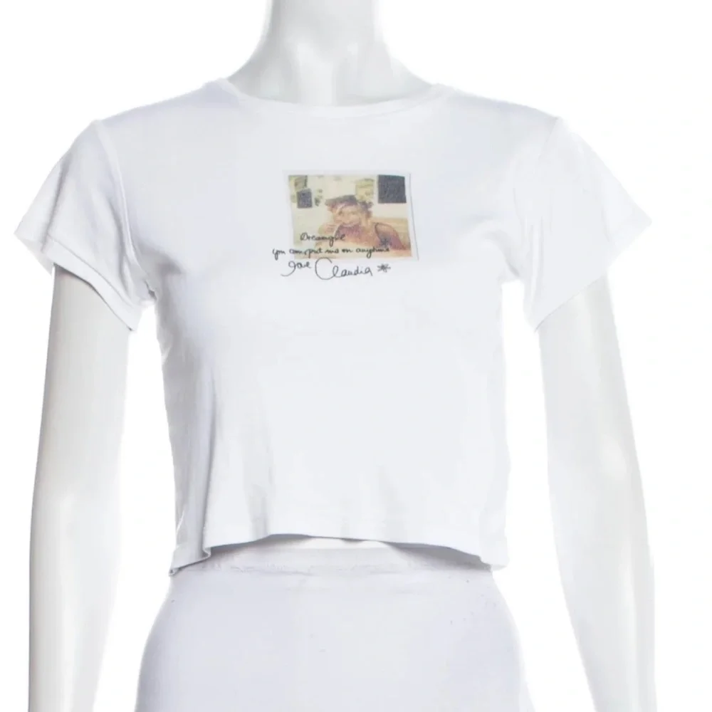 Realisation Par X Claudia Schiffer White Graphic Tee. - Picture 4 of 5